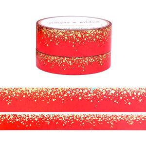 Red Dragon Stardust washi set (15/10mm + light gold / light gold holographic foil)