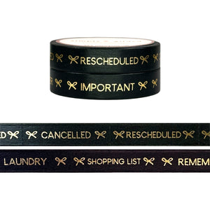WASHI 10mm - Black PERFORATED FUNCTIONAL (You pick) - Restock