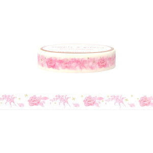 Pink Chinoiseire Sparkle washi (10mm + light gold foil)