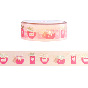 Strawberry Jam Jars washi (15mm + light gold foil) - oops