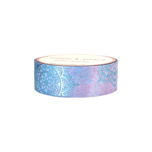 Pastel Mermaid Mandala washi (15mm + teal foil) - Restock