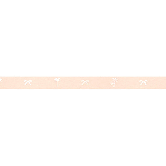 Chic Pink Palm & Bow Tone-on-tone washi (7.5mm + pearl pink foil)(Item of the Week)