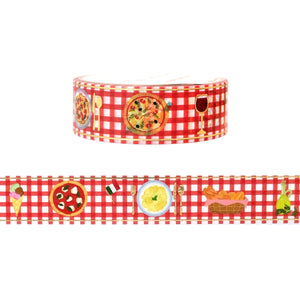 Italian Food washi (15mm + light gold foil)