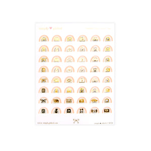 Neutral Rainbow Basic Icons (light gold foil)