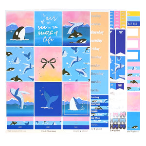 Whale Watching Luxe Sticker Kit (silver foil)