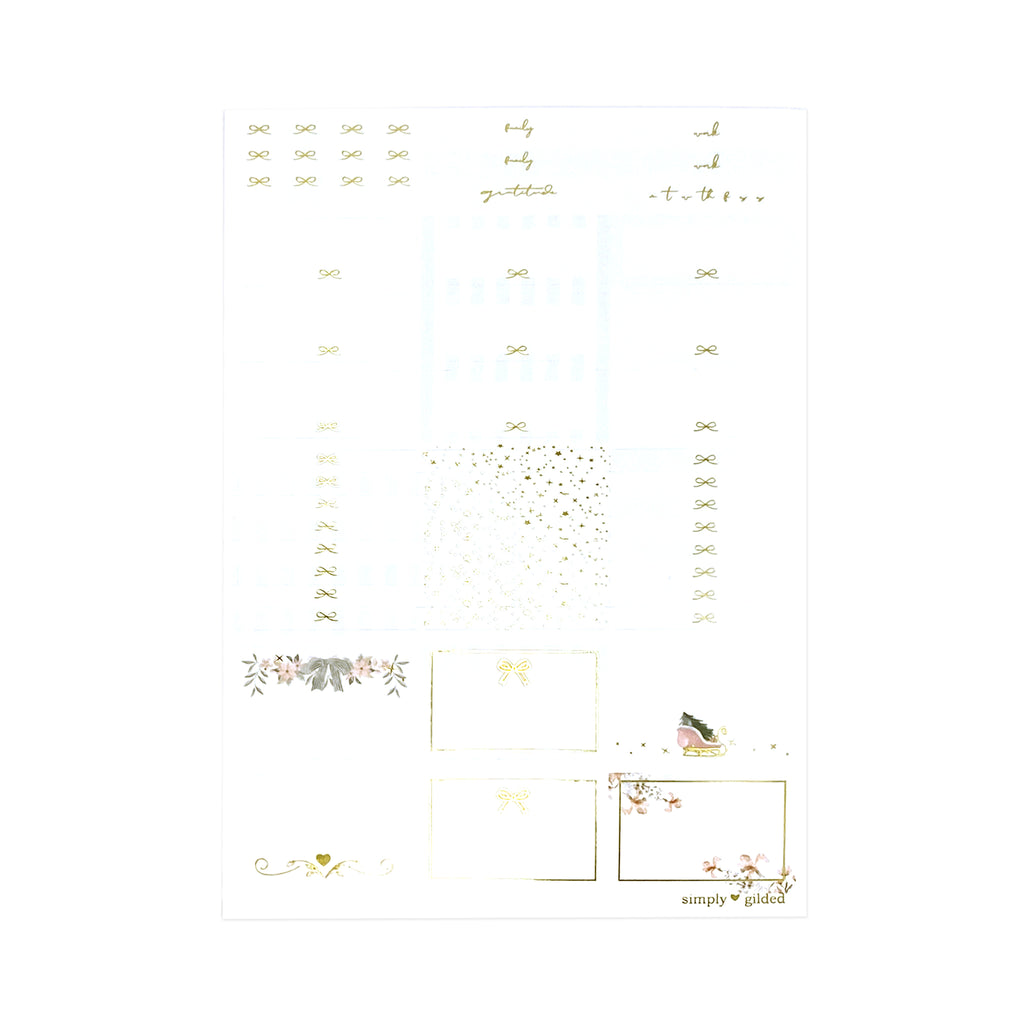 White Christmas Luxe Sticker Kit (light gold foil) – simply gilded