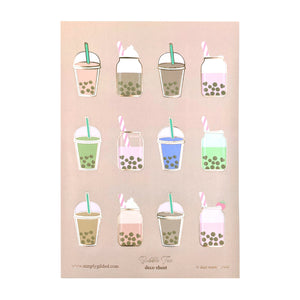 Neutral Bubble Tea (Deco Sheet + rose gold foil) - Restock