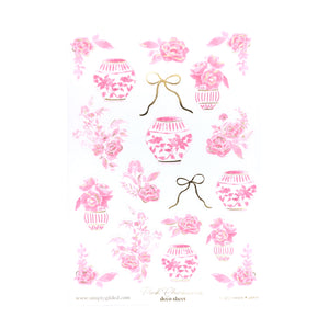 Pink Chinoiserie (Deco Sheet + light gold foil)