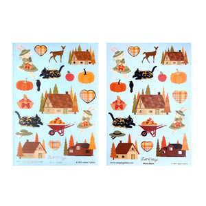 Fall Cottage (Deco Sheet + rose gold foil) (you pick) - Restock