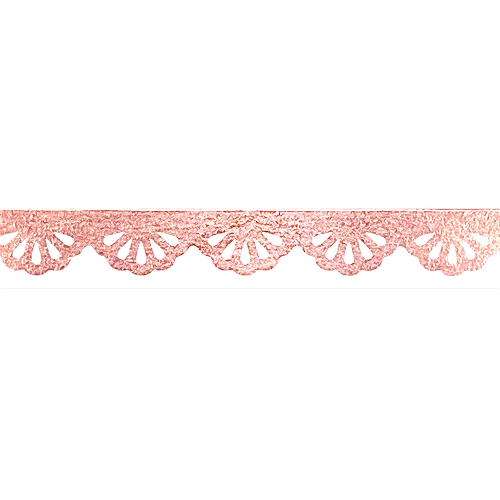 Scalloped Edge Lace Trim 10mm - Baby Pink