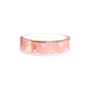 Lovely Scallop Heart & Dot washi (12mm + rose gold foil)(Item of the Week)