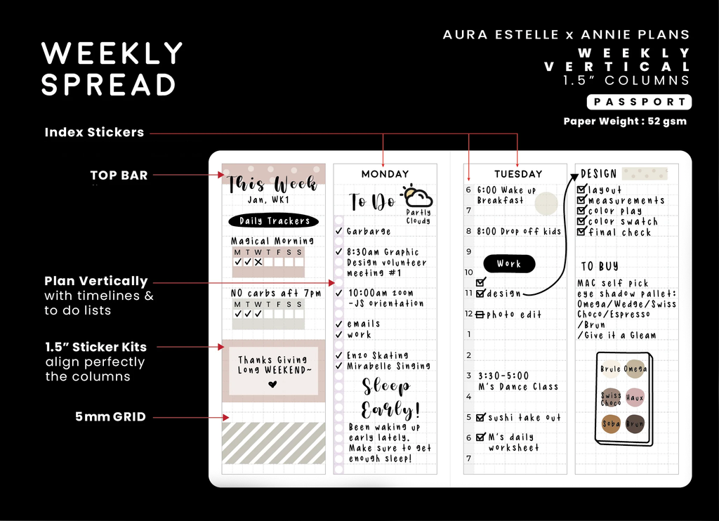 Aura Estelle x Annie Plans Printables x Simply Gilded Passport Insert ...