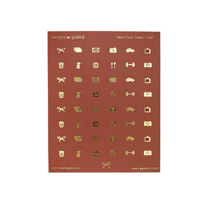 Cardinal Red Heart Icons (Basics + light gold foil)