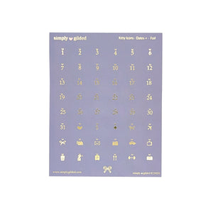Luna Purple Moon Kitty Date Dots (Dates + light gold foil)