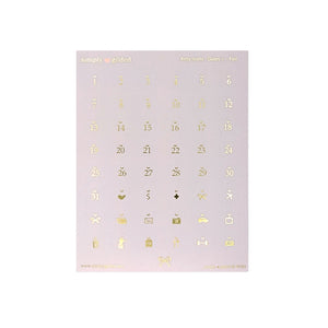 Light Purple Moon Kitty Date Dots (Dates + light gold foil)