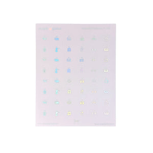 Light Purple Moon Kitty Basic Icon (silver holographic foil)