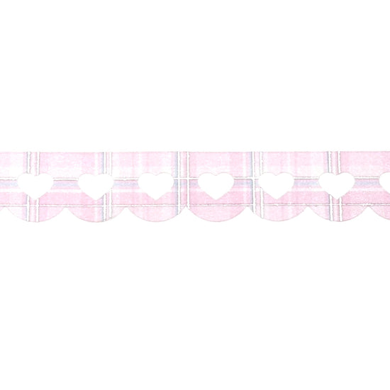 Pastel Christmas Plaid Heart Lace Scallop washi (12mm + silver foil)(Item of the Week)