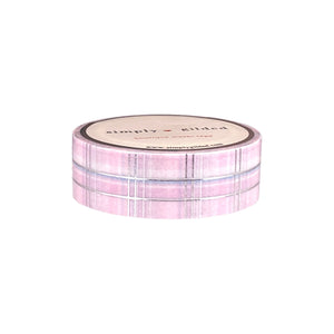 Pastel Christmas Plaid washi (15mm + silver foil) (Item of the Week)