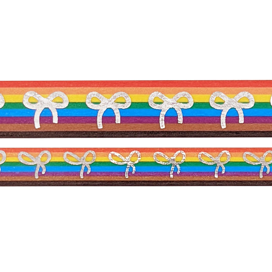 Pride Bow washi set (15/10mm + silver foil) - Fundraiser - Restock