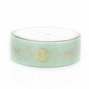 Tennis & Bows washi (15mm + light gold foil)