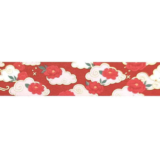 Red Clouds and Lotus washi (15mm + light gold foil)