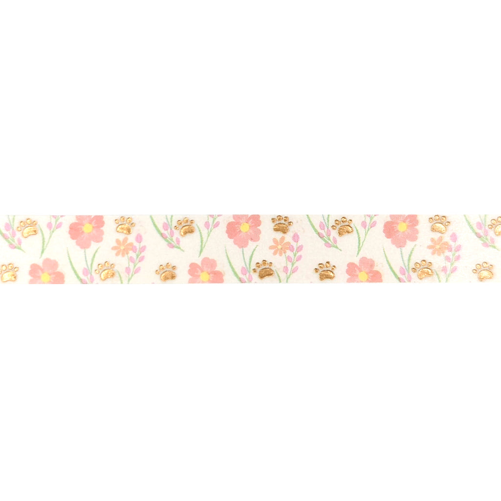 Puppy Love Flower & Paw washi (10mm + rose gold foil)