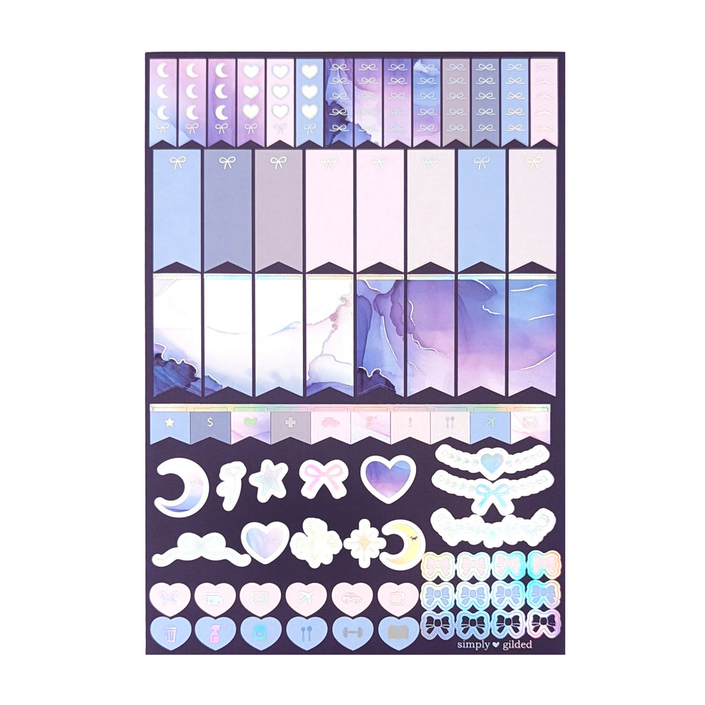 Pastel Ink Heart Sticky Note (silver holographic foil) – simply gilded