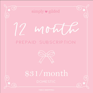 12 Month simply gilded box Prepaid subscription (Domestic)