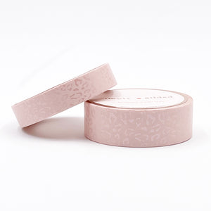 Chic Pink Tone-on-Tone Leopard 2.0 washi set (15/10mm + pink pearl foil) - Restock
