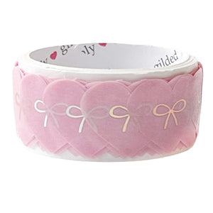 Pink Heart Bow Petals Washi (15mm - light gold /rose pink /silver/silver holographic foil)
