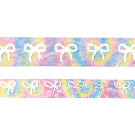 Tie-dye Bright Bow Washi set (15/10mm + silver foil) (Item of the Week)