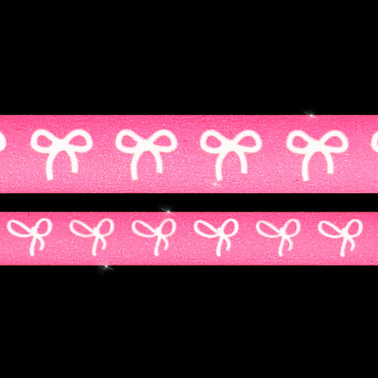 Glitter Neon Juicy Pink Ombré Bow washi set (15/10mm + white bow) - Restock