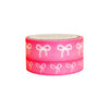 Glitter Neon Juicy Pink Ombré Bow washi set (15/10mm + white bow) - Restock