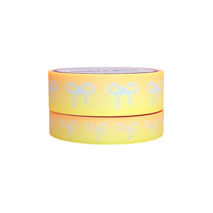 Glitter Neon Sunshine Bow washi set (15/10mm + white bow) - Restock
