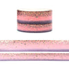 Summer Fancy Stardust washi set (15/10mm + rose gold / silver holographic foil)