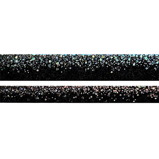 Black Stardust washi set (15/10mm + silver / silver holographic foil)