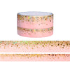 Pink Stardust washi set (15/10mm + light gold / light gold holographic foil)