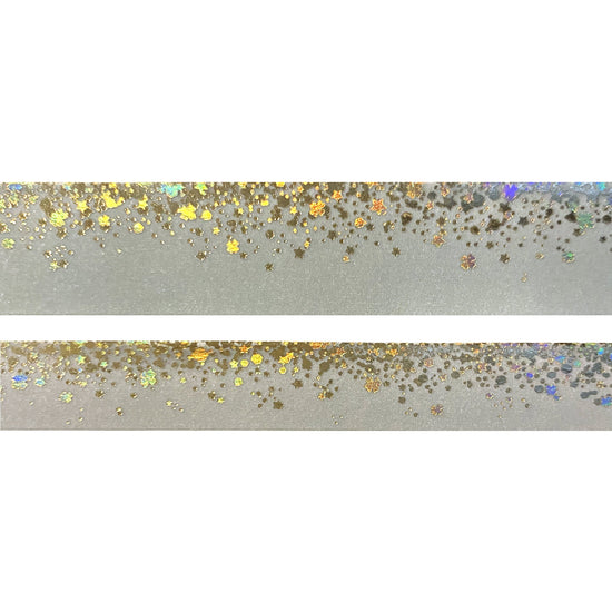 Shale Green Shamrock Stardust washi set (15/10mm + light gold / light gold holographic foil)