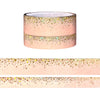 Peachy Keen Stardust washi set (15/10mm + light gold / light gold holographic foil)