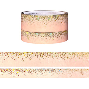 Peachy Keen Stardust washi set (15/10mm + light gold / light gold holographic foil)