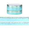 Light Blue Stardust washi set (15/10mm + silver / silver holographic foil)