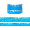 Neon Blue Stardust washi set (15/10mm + light gold holographic foil / white stars)