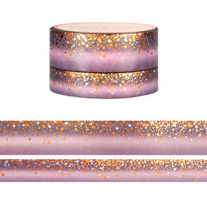 Violet Twilight Stardust washi set (15/10mm + rose gold / silver holographic foil)