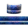 Navy Stardust washi set (15/10mm + silver /silver holographic foil)