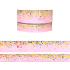 Pink Simply Charms Stardust washi set (15/10mm + light gold glitter / light gold holographic foil)