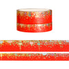 Lucky Red Lanterns Stardust washi set (15/10mm + light gold / light gold holographic foil)