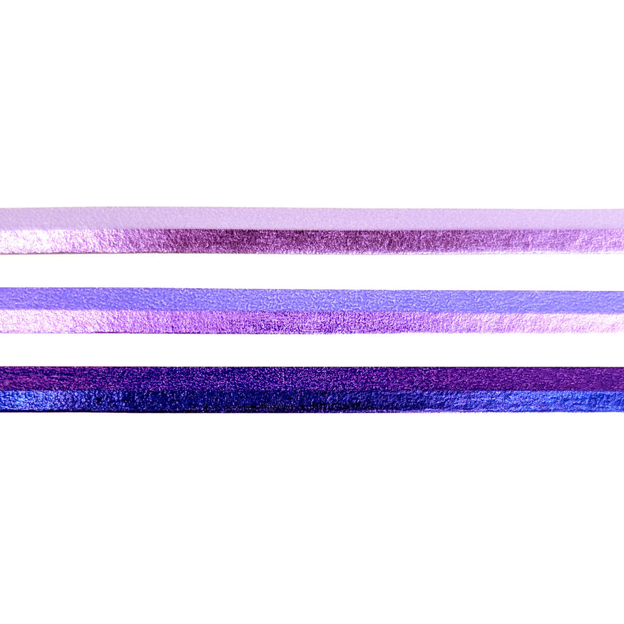 Purple Glam Color Block washi set of 3 (5mm + purple luster