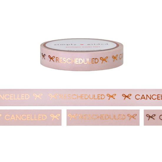 Neutral Perforated Cancelled / Rescheduled washi (10mm + rose gold foil)