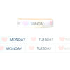 White Perforated Days of the Week washi (10mm + silver foil)