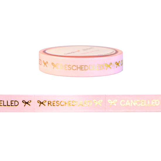 BUNDLE - PERFORATED WASHI TAPE 10mm set of 3 - PINK Days of the Week/Tasks/Cancelled + Lt. Gold - Restock